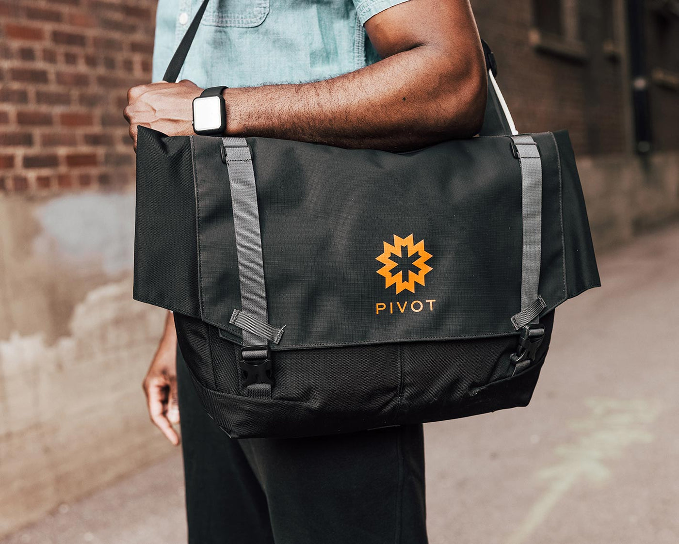 Urban Messenger Bag, promotional gear for business and events, on model
